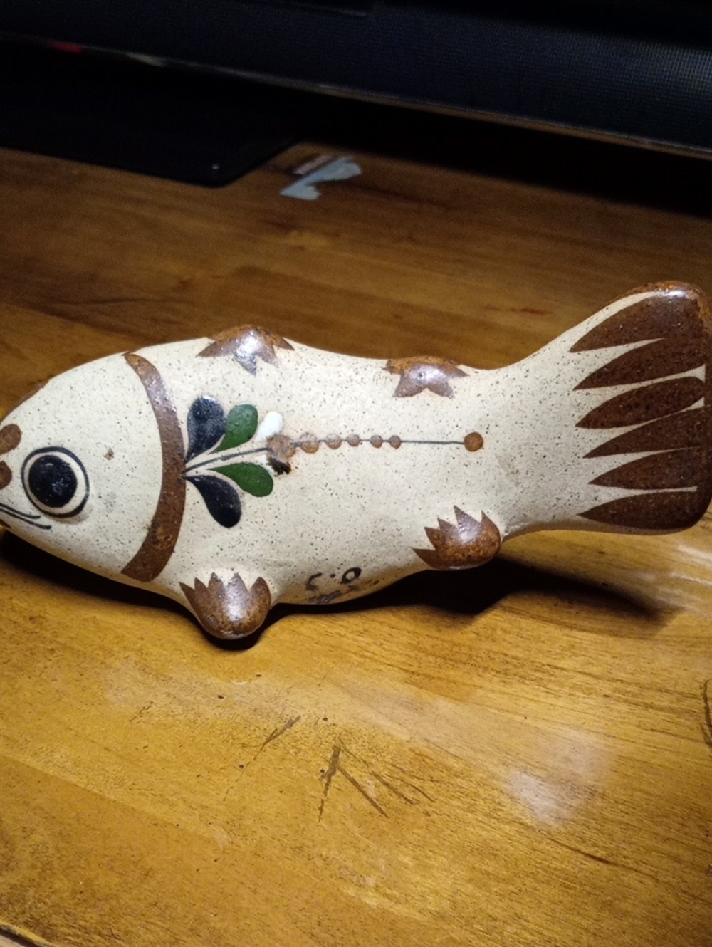 Vintage Signed Tonalá Mexican Folk Art Pottery Fish Figurine ✨
